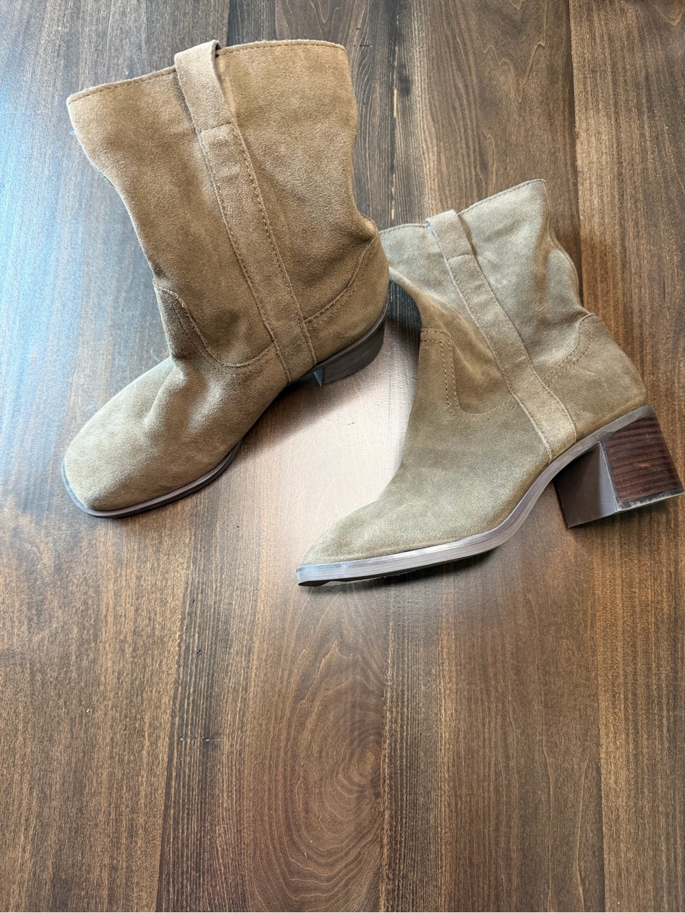 Steve Madden Suede Ankle Booties in Taupe - Picture 2 of 7